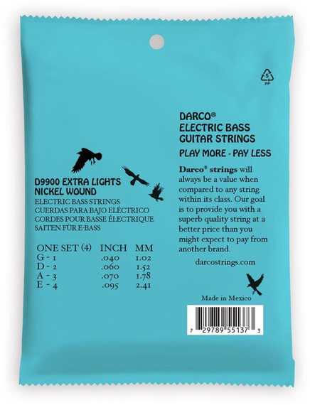 Martin Darco D9900 – struny do gitary basowej elektrycznej extra light