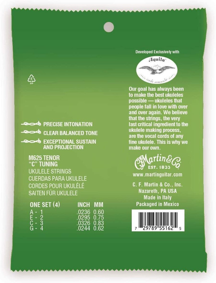 Martin M625 Premium Polygut – struny do ukulele tenor