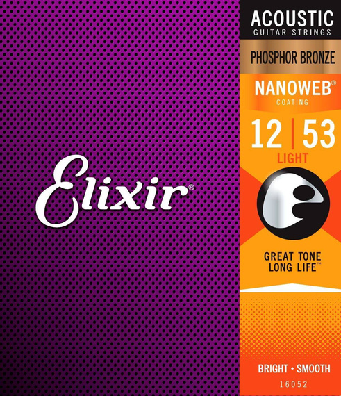 Elixir 16052 NanoWeb Light 12-53 – struny do gitary akustycznej