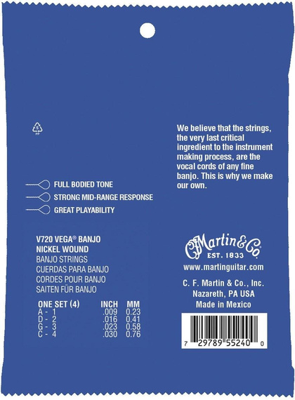 Martin Vega V720 – struny do banjo tenorowego