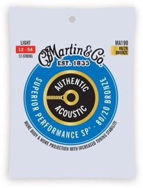 Martin MA190 Authentic 80/20 Light 12-String – struny do gitary akustycznej