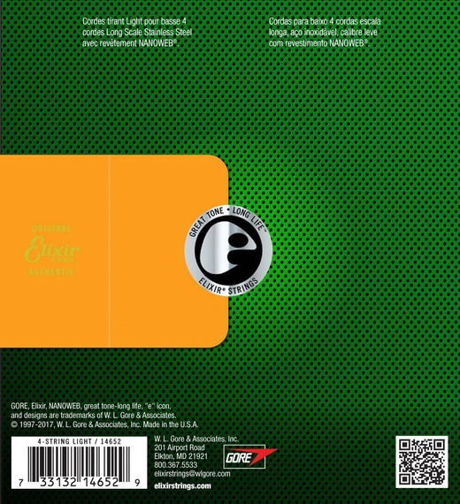 Elixir 14652 NanoWeb 45-100 – stalowe struny do gitary basowej