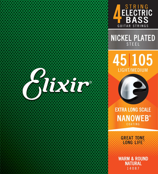 Elixir 14087 – struny do gitary basowej 45-105 NW Extra Long