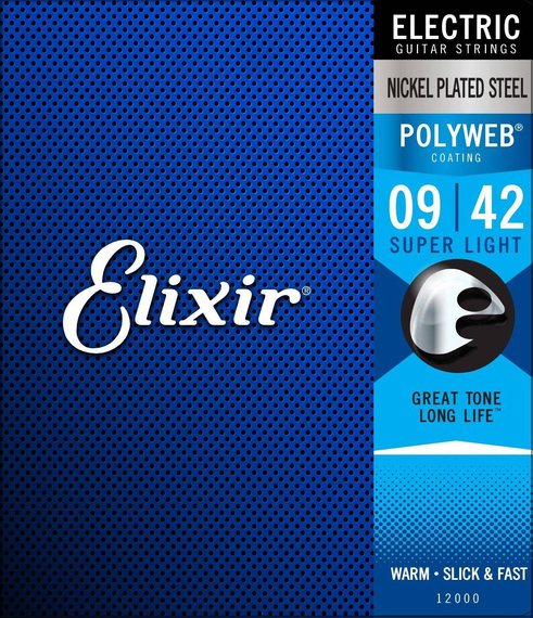 Elixir 12000 PolyWeb Super Light 9-42 – struny do gitary elektrycznej